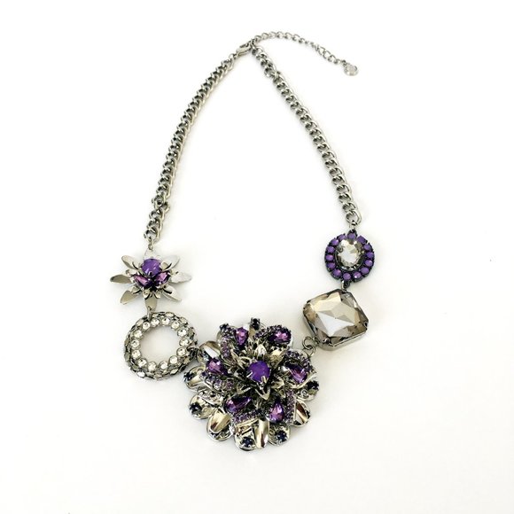 Simply Vera Lavender Crystal Statement Necklace - Picture 2 of 4